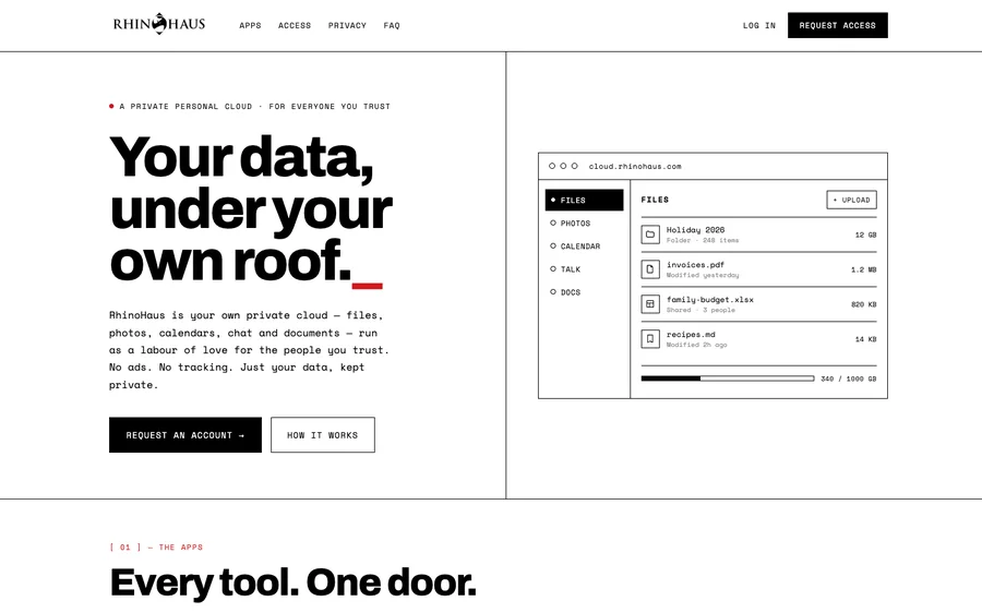 Clean, modern one-page website design example