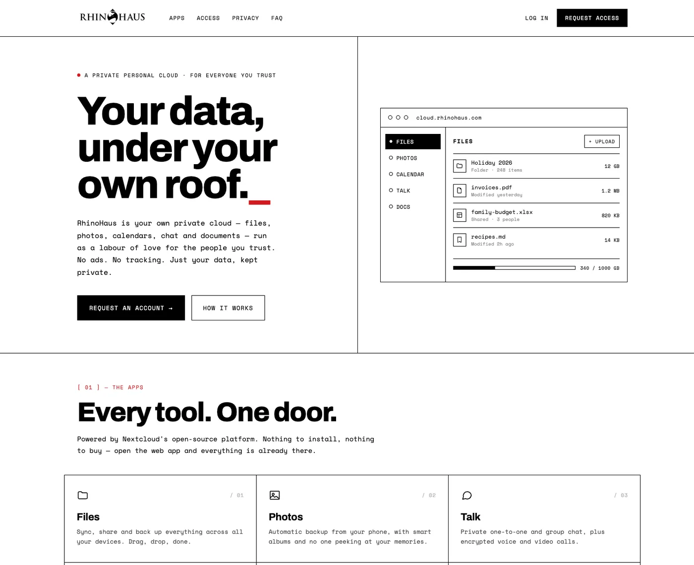 Clean, modern one-page website design example