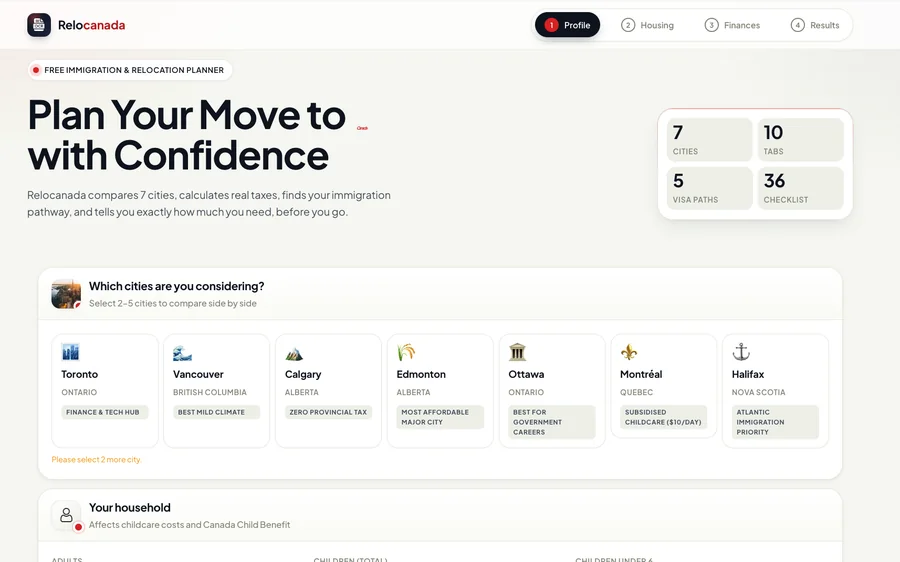 Interactive multi-step web app landing page design example