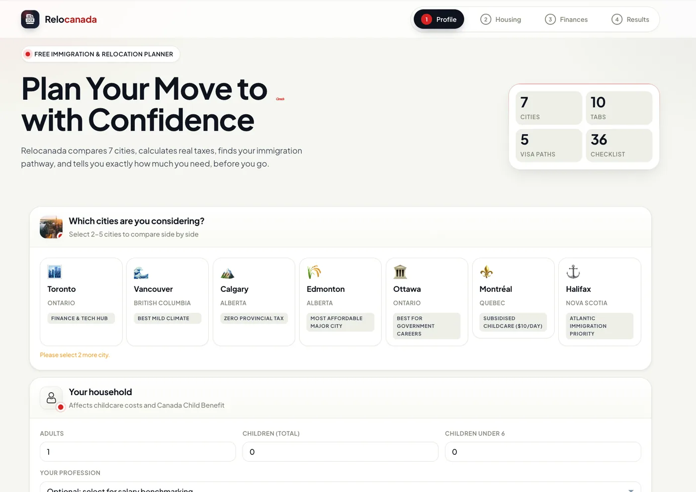 Interactive multi-step web app landing page design example